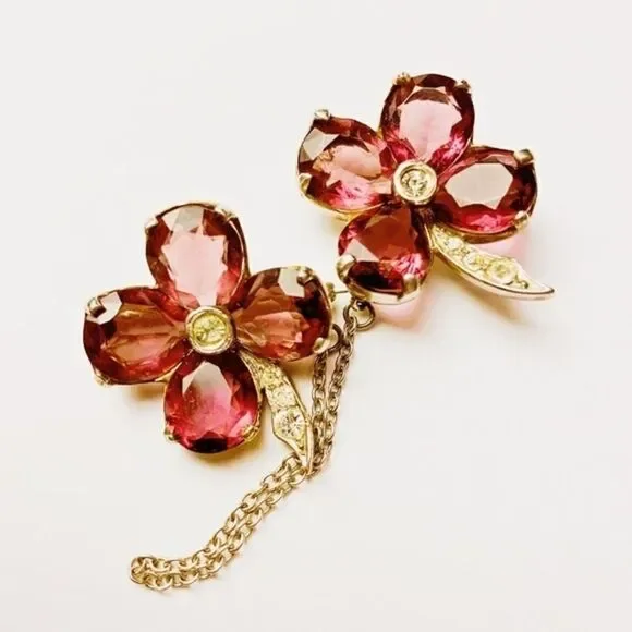 Antique Sterling Silver Floral Collar Pins​​​ - Picture 5 of 8